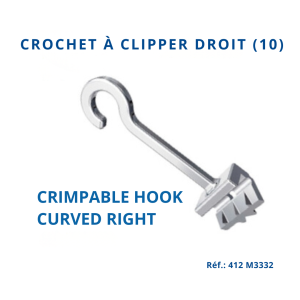 Crimp Hk Open Curved Right SS EASY CLIP (10)